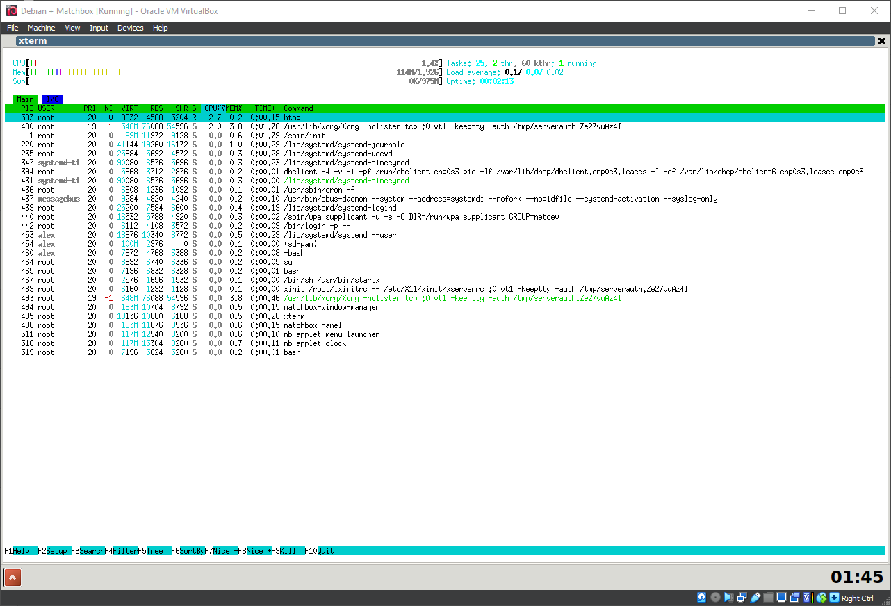 Running Matchbox Window Manager